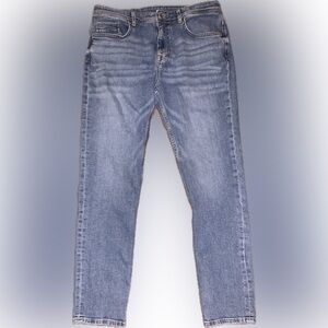 Zara Straight Leg Slim Skinny Denim Standards High Waist Jean 34 Mom Vintagecore